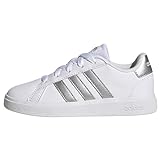 adidas Grand Court Lifestyle Tennis Lace-Up Shoes Sneaker, FTWR White Matte Silver Matte Silver Dark, 39 1/3 EU
