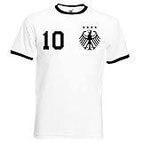 Herren T-Shirt Trikot Deutschland mit Wunschname + Nummer - Weiß XL