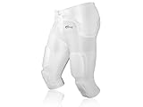 Full Force American Football Gamehose Stretch mit integrierten 7 Pocket Pad All in One - weiß Gr. M