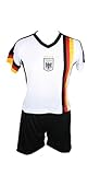 MC-Trend Deutschland Fußball Kinder Trikot-Set mit Hose und Mesh-Einsätzen, weiß/schwarz, Perfekt für kleine Fans…...