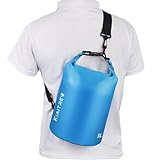 Kiaitre Dry Bag, wasserdichte Tasche mit Schultergurt, 5L 10L 20L Roll Top Wasserdichter Beutel Rucksack für Bootfahren, Rafting,...
