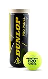 Dunlop Pro Padel – Padel Bälle für Wettkämpfe und Turniere (1x3er Dose), Gelb