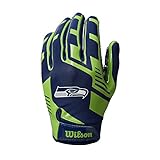 Wilson Handschuhe NFL TEAM SUPER GRIP, Einheitsgröße für Jugendliche, Silikon/Stretch-Lycra