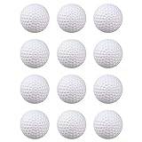12-Pack-Übungs-Golfbälle Kunststoff, 42mm Hohle perforierte Kunststoff-Golf-Trainingsbälle Luftstrom-begrenzte Flug-Golfbälle,...