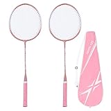 Badmintonschläger Sport 2er Set Federballschläger Separate Eisenlegierung Badminton Racket mit Anti-Rutsch-Griff und...