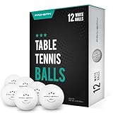 PRO SPIN Tischtennisbälle -Weiße Tischtennisbällen 3 Sterne 40+ (12er-Pack) | Hochwertige ABS-Trainingsbälle | Extrem Robust...