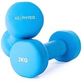 KG Physio Hantelset mit A3-Übungsposter - Neopren Kurzhanteln 2er Set - Fitness Gewichte aus Gusseisen - Gewichte Hantel Set,...