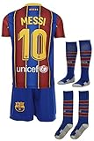 Barcelona Messi 2019/2020 Heim Trikot und Shorts mit Socken Kinder und Jugend Größe (152)