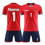 LAIFU Personalisierte Fußballtrikots T-Shirt Shorts Jeder Name Nummer Team Logo - Fußballtrikot Kinder Erwachsener...