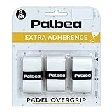 Palbea Padel Griffband - 3er-Pack - Extra Klebrig - Weiß - Hohe Schweißabsorption - Rutschfestes Padel Tennis Overgrip - Weiche...