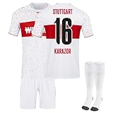 Generisch VfB Stuttgart 23/24 Neue Fußball Trikots Shorts Socken Set, Hause Fussball Trikot Trainingsanzug für Kinder...