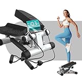 Niceday Mini Stepper für Zuhause | Up-Down Swing Stepper mit Power Ropes | Stepper Hometrainer mit LCD Display | 2 in 1...