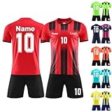 Benutzerdefiniert Fussball Trikot Fußball Trikot T-Shirt Shorts 2 Teiliges Set Jeder Name Nummer Team Logo - Fußballtrikot...