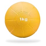 Matchu Sports | Medizinball | Medicine Ball | Vollgummi | Durchmesser 19 cm | 1KG | Gelb
