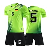 LAIFU Personalisiertes Football Trikot Kinder Erwachsene Fussball Trikots & Shorts mit Name Nummer Team Logo Fußball Trikot