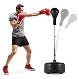 MSPORTS Punchingball Premium Boxstand I Höhenverstellbarer Standbox-Trainer inkl. Boxbirne 110-150 cm I Box Ständer...