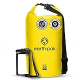 Earth Pak Dry Bag, wasserdichte Tasche mit Rolltop, wasserfester Handyhülle Ideal beim Kajak Fahren Angeln Rafting Wandern Gelb...