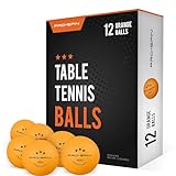 PRO SPIN Tischtennisbälle -Orange Tischtennisbällen 3 Sterne 40+ (12er-Pack) | Hochwertige ABS-Trainingsbälle | Extrem Robust...