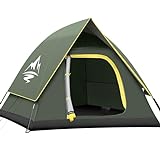 GLADTOP Camping Zelt, Familie Kuppelzelt 2-3 Personen, Backpacking Zelt Wasserdicht Winddicht mit Abnehmbarer Außenplane, 1...
