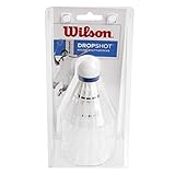 Wilson Badminton-Ball, Dropshot Shuttlecocks, 3-er Pack, Weiß, Kunststoff/Naturkork, WRT6048WH