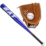 BigTree 25 Zoll 63,5 cm Aluminium-Baseballschläger mit 9 Zoll Softball-Sportschläger-Handschuhen für die linke Hand, leichtes...