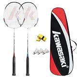 A1 TAAN Graphit Badminton Set 2 Profi Carbon Badmintonschläger Leichtgewicht Federballschläger für Training, Sport und...
