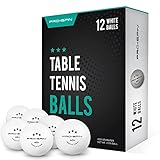 PRO SPIN Tischtennisbälle -Weiße Tischtennisbällen 3 Sterne 40+ (12er-Pack) | Hochwertige ABS-Trainingsbälle | Extrem Robust...