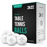 PRO SPIN Tischtennisbälle -Weiße Tischtennisbällen 3 Sterne 40+ (24er-Pack) | Hochwertige ABS-Trainingsbälle | Extrem Robust...