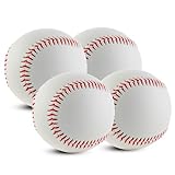 BYZESTY 4 Stück Baseball Bälle 9 Inch, Handgenäht Baseballs, Soft Baseballs, Training Basebälle, Professionelle Baseballbälle...