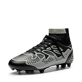 DREAM PAIRS Fußballschuhe Herren Top Professionelle Athletics Trainingsschuhe Schnürsenkel Football Schuhe SCHWARZ/DUNKELGRAU 41...