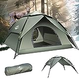 Camping Zelt Automatisches Sofortzelt 2-3 Personen Pop Up , Doppelschicht Wasserdicht & Winddichte Ultraleichte Kuppelzelt UV...