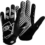 Seibertron Pro 3.0 Elite Ultra-Stick Sports Receiver/Empfänger Handschuhe American Football Gloves Jugend und Erwachsener Black L