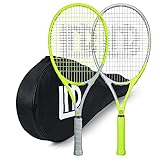 LUNNADE 27 Zoll Tennisschläger für Erwachsene, 2 Tennisschläger mit Hülle,Geeignet für Damen Herren Anfänger und...