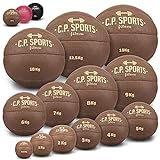 C.P. SPORTS Medizinball aus hochwertigem Kunstleder - Fitness Ball, Trainingsball, Gewichtsball, Slamball, Wallball,...
