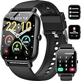 Smartwatch für Damen Herren, 1,85 Zoll Touchscreen Smart Watch mit Bluetooth Anrufe, IP68 Wasserdicht Fitnessuhr mit...