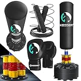 KESSER® Boxsack Set stehend Erwachsene mit Boxhandschuhe + Springseil, Kickboxsack, Freistehender Standboxsack MMA Boxpartner...