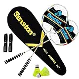 Senston Graphit Badminton Set Carbon Profi Badmintonschläger Leichtgewicht Federballschläger Set für Training, Sport und...
