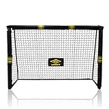 Umbro Fußballtor - Metall - Fußballtrainingsgeräte für alle Altersgruppen - Einfache Montage - Schwarz/Gelb, 180 x 120 x 60 cm